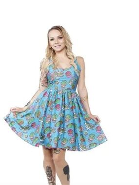 Sourpuss “Sweet Prickly Delights” a-line swing dress